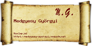 Medgyesy Györgyi névjegykártya
